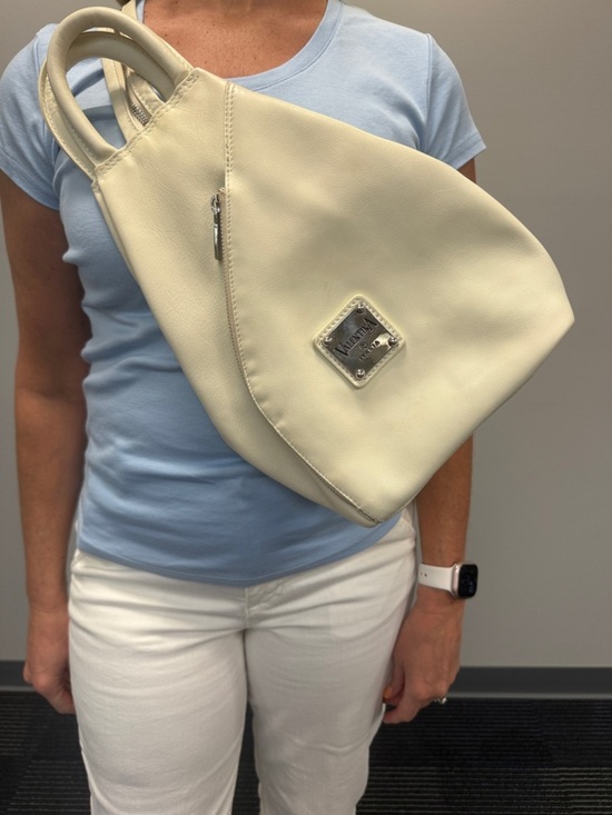 Valentina Italia Leather Convertible Backpack Sling Bag Purse Color: Ivory main image 10